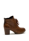 Marco Tozzi Lace Up Chunky Heel Ankle Boots, Brown
