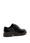 Marco Tozzi Patent Chunky Sole Textured Brogues, Black