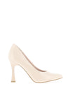 Marco Tozzi Patent Tapered Heel Court Shoes, Nude