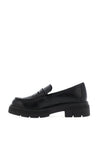 Marco Tozzi Chunky Lug Sole Loafers, Black