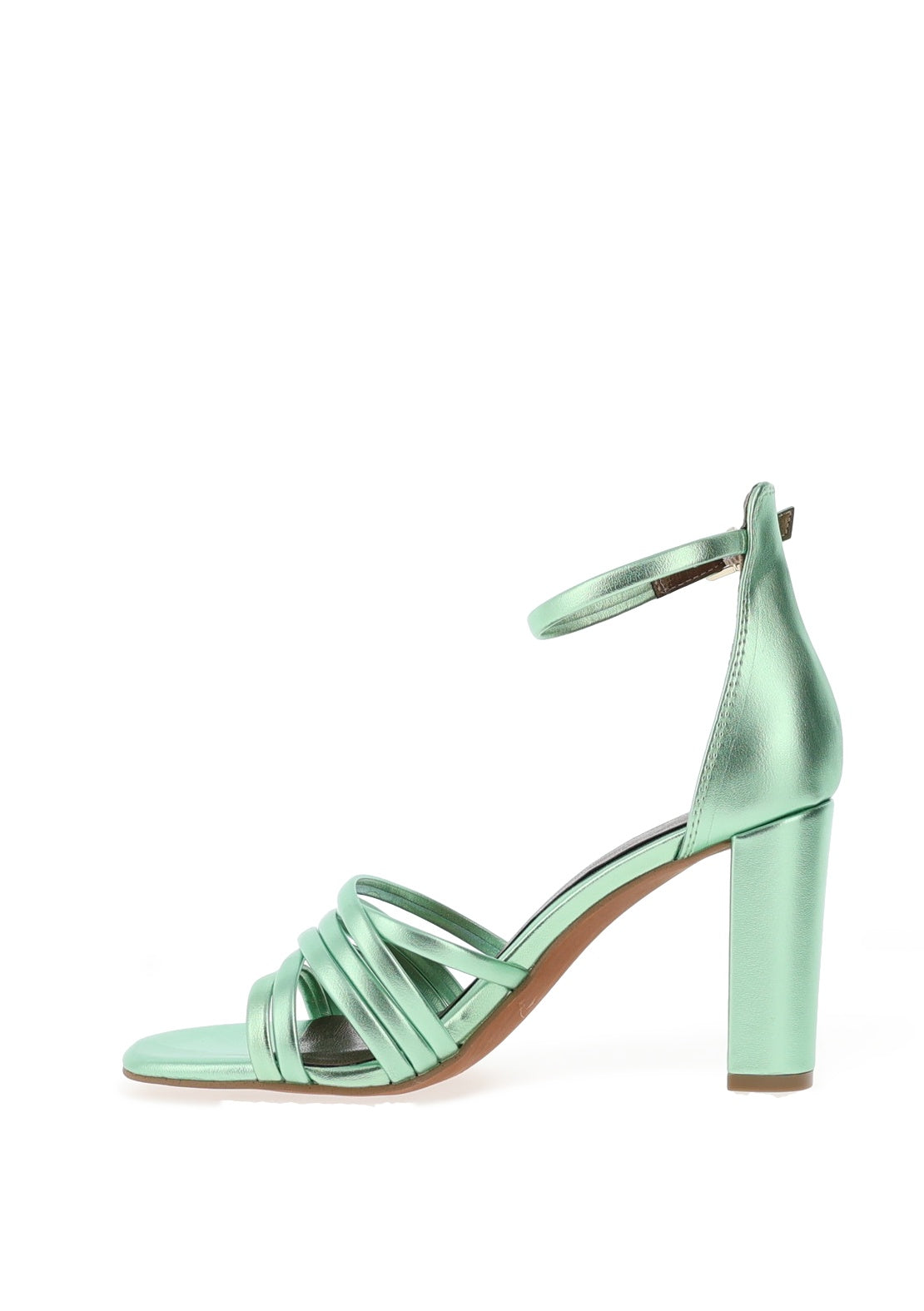Marco Tozzi Block Heeled Sandals, Metallic Green