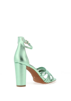 Marco Tozzi Block Heeled Sandals, Metallic Green