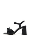 Marco Tozzi Leather Chain Block Heel Shoes, Black