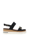 Marco Tozzi Wedge Buckle Sandals, Black