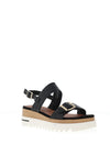 Marco Tozzi Wedge Buckle Sandals, Black