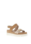 Marco Tozzi Wedge Buckle Sandals, Tan