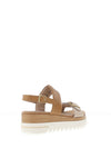 Marco Tozzi Wedge Buckle Sandals, Tan