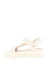 Marco Tozzi Platform Side Bar Sandals, Cream