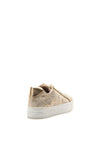 Marco Tozzi Metallic Faux Leather Trainers, Gold