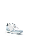 Marco Tozzi Lace Up Faux Leather Trainers, Baby Blue Multi