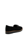 Marco Tozzi Leather Suede Buckle Loafers, Black