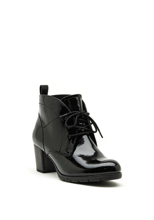 Marco Tozzi Patent Block Heel Desert Boots, Black