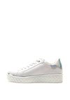 Marco Tozzi Faux Leather Metallic Trim Trainers, White