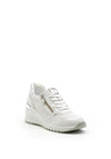 Marco Tozzi Faux Leather Wedged Trainer, White