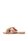 Marco Tozzi Leather Chain Embellished Slider Sandals, Pink