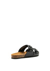 Marco Tozzi Leather Buckled Slip on Sandals, Black