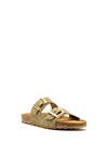 Marco Tozzi Leather Buckled Slip on Sandals, Sage Green