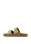 Marco Tozzi Leather Buckled Slip on Sandals, Sage Green