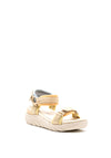 Marco Tozzi Velcro Strap Sandals, Beige Multi