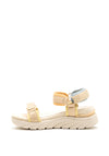 Marco Tozzi Velcro Strap Sandals, Beige Multi