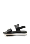 Marco Tozzi Leather Buckled Strap Sandals, Black
