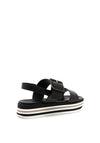 Marco Tozzi Leather Buckled Strap Sandals, Black