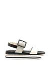 Marco Tozzi Leather Buckled Strap Sandals, Grey