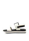 Marco Tozzi Leather Buckled Strap Sandals, Grey