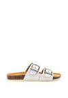Marco Tozzi Leather Buckled Slip on Sandals, White