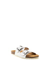 Marco Tozzi Leather Buckled Slip on Sandals, White