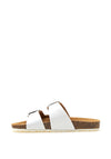 Marco Tozzi Leather Buckled Slip on Sandals, White