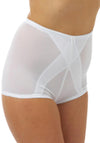 Marlon Firm Cross Panel Control Briefs, White