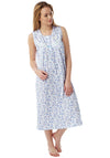 Marlon Floral Print Sleeveless Nightdress, Blue