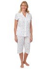 Marlon Floral Cotton Capri Pyjama Set, White Multi