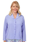 Marlon Waffle Texture Button Up Bed Jacket, Blue