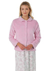 Marlon Fluffy Short Jacket Style Pyjama Top, Pink