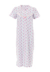 Marlon Floral Short Sleeve Jersey Nightdress, White & Pink