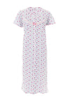 Marlon Floral Button Front Jersey Nightdress, White & Pink