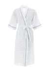 Marlon Floral Cotton Blend Dressing Gown, White & Purple
