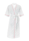 Marlon Floral Cotton Blend Dressing Gown, White & Pink