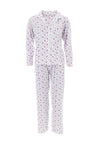 Marlon Floral Jersey Pyjama Set, White & Pink