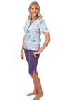 Marlon Mandela Pattern Short Pyjama Set, Blue & Purple