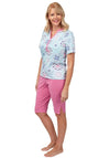 Marlon Mandela Pattern Short Pyjama Set, Blue & Pink