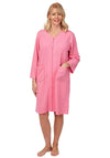 Marlon Waffle Texture Zip Up Robe, Pink