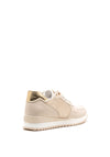 Marco Tozzi Lace Up Faux Leather Mesh Trainers, Nude