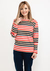 Masai Dwi Striped Loose Sweater, Goji Berry
