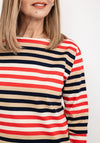 Masai Dwi Striped Loose Sweater, Goji Berry