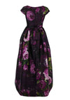 Matilde Cano Floral Print Dip Hem Full Length Dress, Purple Multi