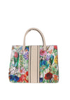 Zen Collection Floral Print Small Satchel, Cream Multi