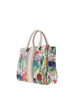 Zen Collection Floral Print Small Satchel, Cream Multi